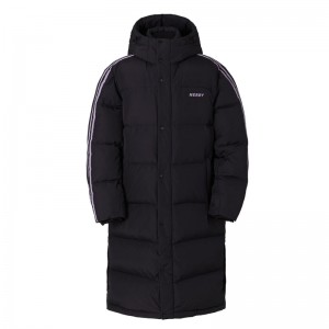 Black Nerdy NY Long Down Jackets | USA102EBD