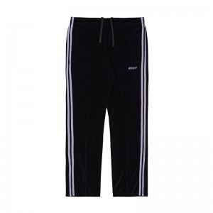 Black Nerdy Velvet Track Pants | USA116JPM