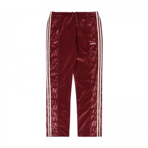 Burgundy Nerdy DNA Monogram Block Velvet Track Pants | USA114GSN