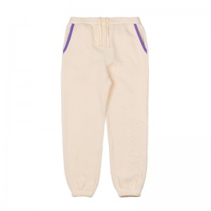 Cream Nerdy Fleece Jogger Sweatpants | USA134KOK