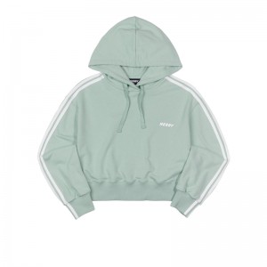 Mint Nerdy Cropped NY Pullover Hoodie | USA121CTT