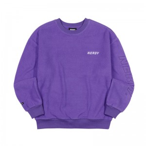 Purple Nerdy Fleece Sweatshirts | USA122VRY